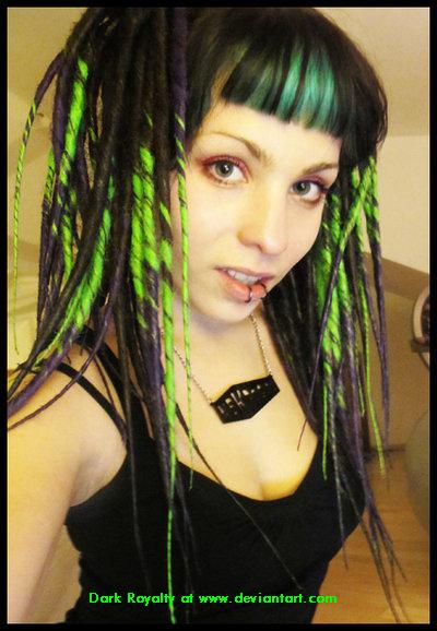 A cyber Goth girl with a green theme Sadly I could not find the original 