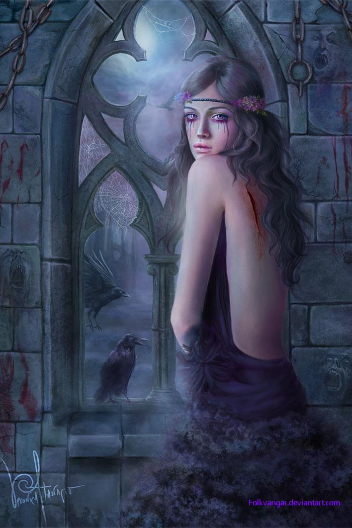 The fairy art below displays very typical Gothic dress