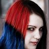 Gothic girl red and blue hair